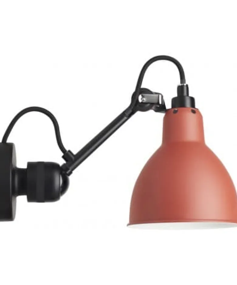 Lampe Gras N°304 vägglampa round svart/röd