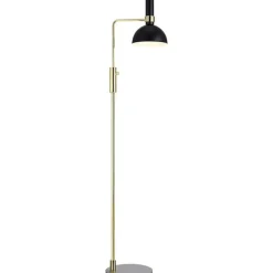 Larry golvlampa svart/borstad mässing
