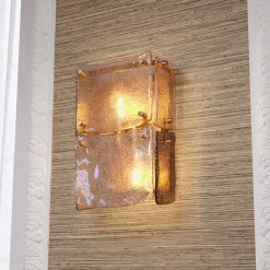 Laurent Vägglampa antik mässing/glas