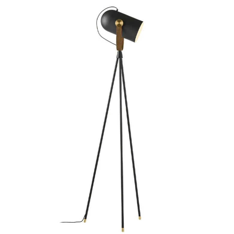 Le Klint 362 Carronade II golvlampa svart/rökt ek/mässing