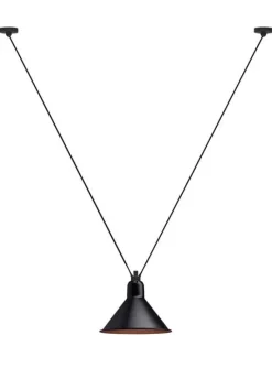 Les Acrobates de gras N°323 L Conic Taklampa Svart, koppar i skärmen