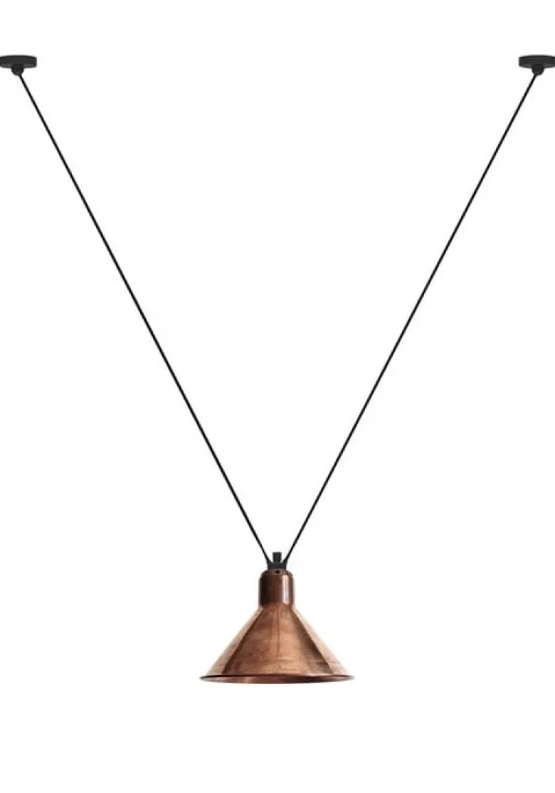 Les Acrobates de gras N°323 L taklampa conic rå koppar