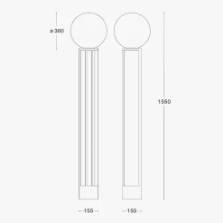 Libreria golvlampa vit strukturlack/opalglas