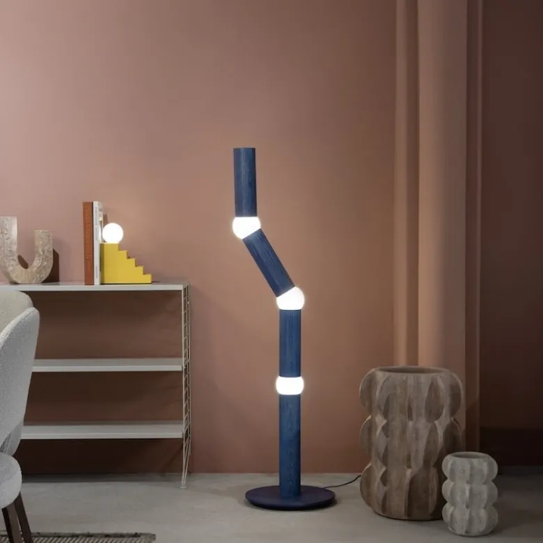 Lightbone golvlampa blå/ek