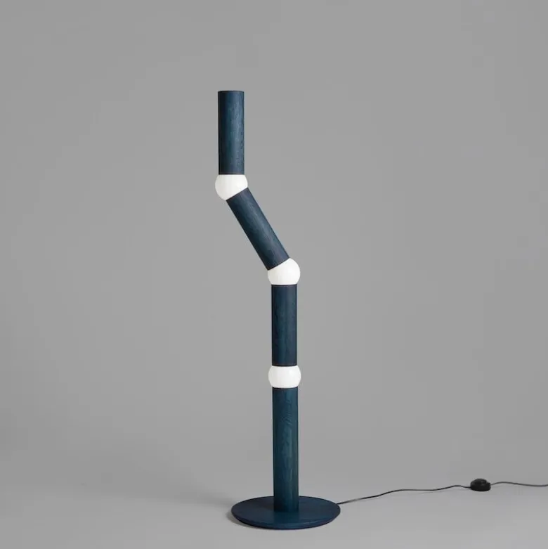 Lightbone golvlampa blå/ek