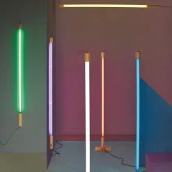 Linea neon lamp LED wood Gul