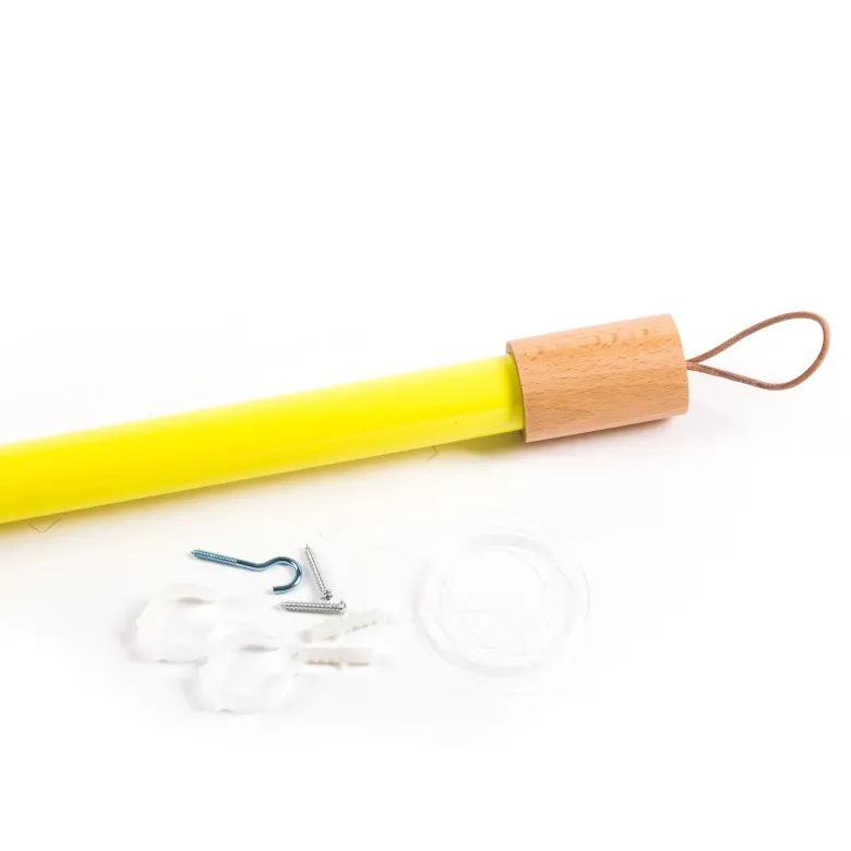 Linea neon lamp LED wood Gul