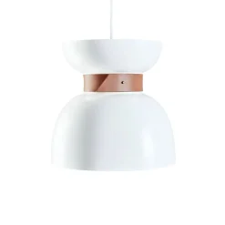 Liv taklampa vit/råmässing