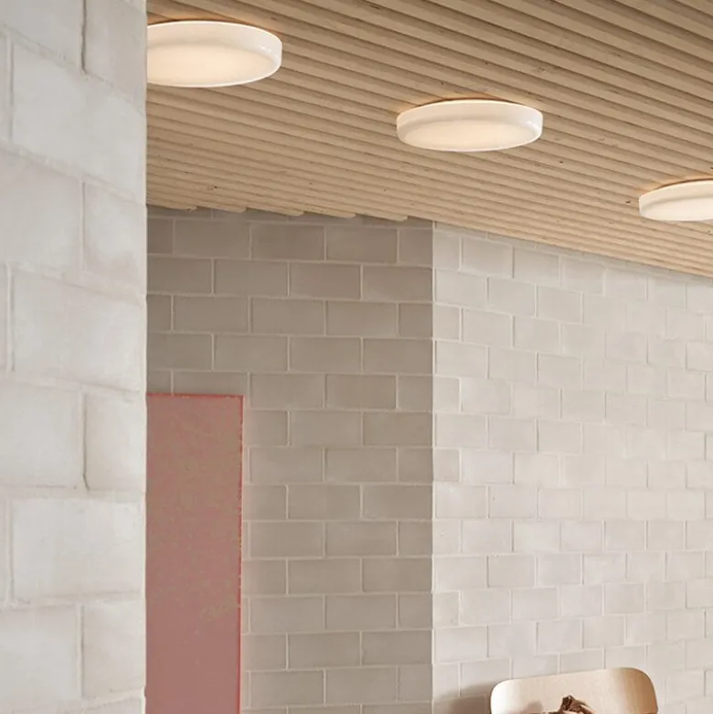 Looped Plafond/Vägglampa m dimmer och brytare vit