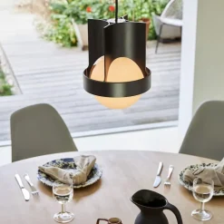 Loop single large taklampa dark grey + Sphere IV LED bulb
