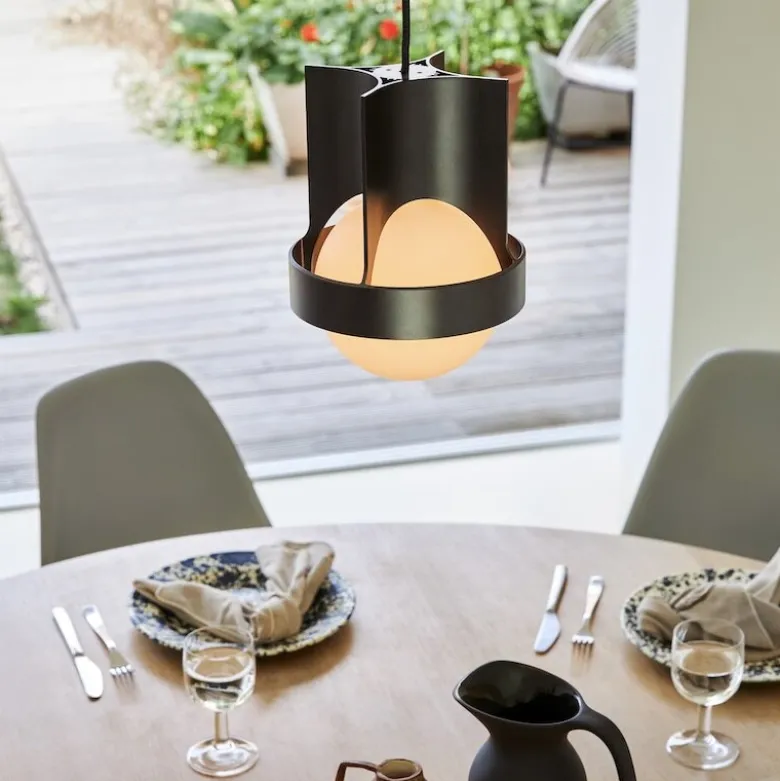 Loop single large taklampa dark grey + Sphere IV LED bulb
