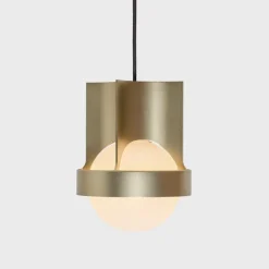 Loop single large taklampa gold + Sphere IV LED bulb