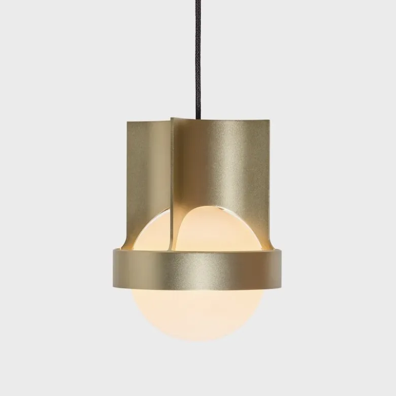 Loop single large taklampa gold + Sphere IV LED bulb