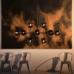 Lord Ballroom taklampa svart/rökfärgat glas