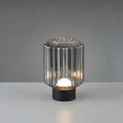 Lord portabel bordslampa matt svart/rök