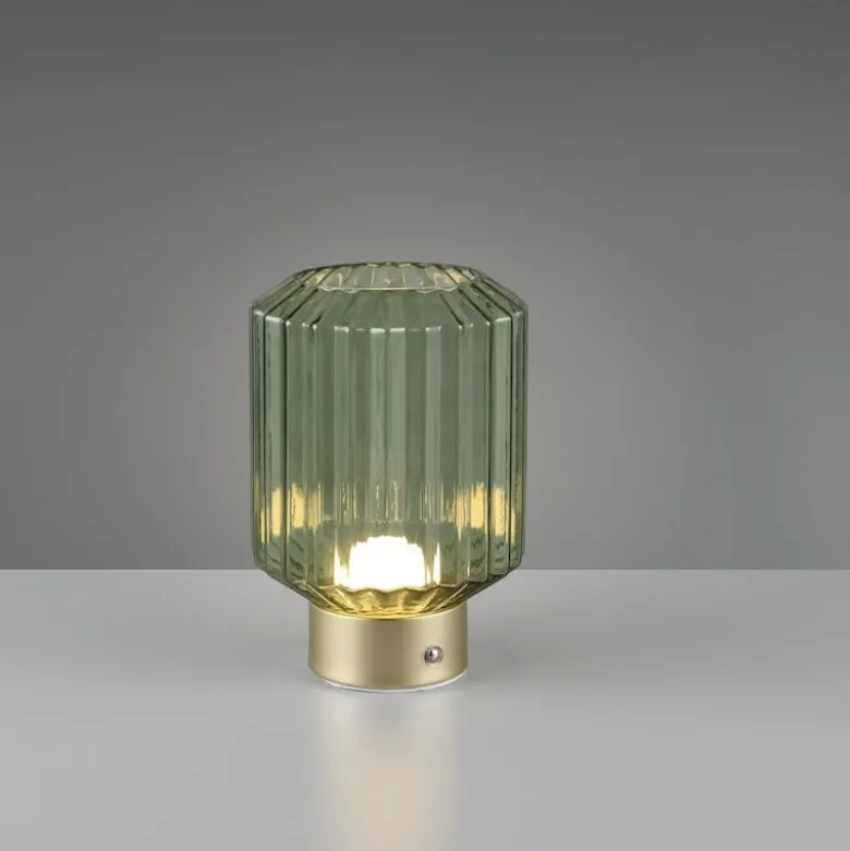 Lord portabel bordslampa matt mässing/grön