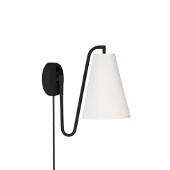 Lou vägglampa Bouclé vit/svart