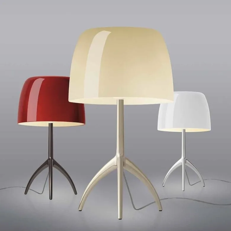 Lumiere grande bordslampa med dimmer svart krom/vit