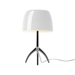 Lumiere grande bordslampa med dimmer svart krom/vit