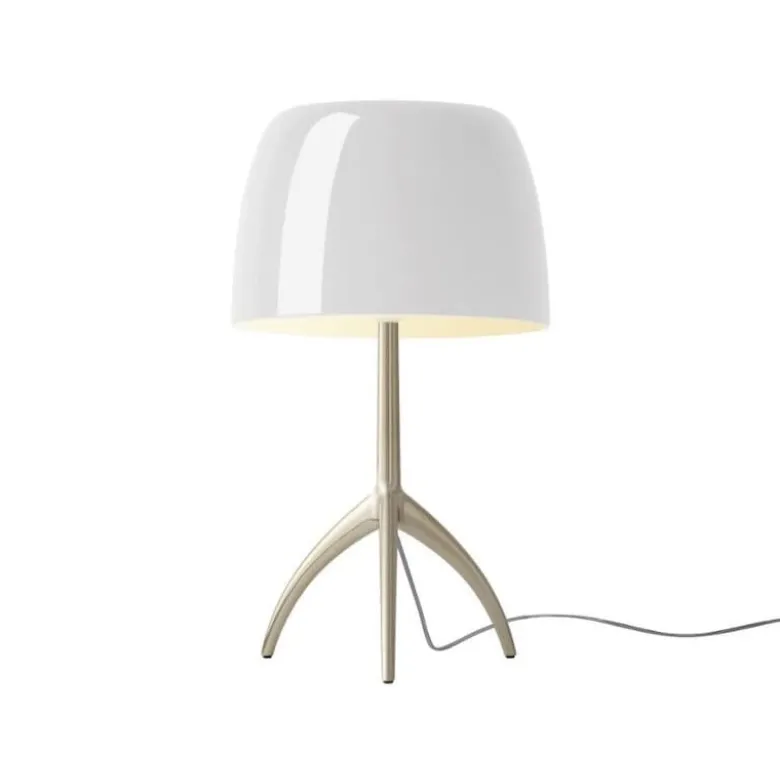 Lumiere grande bordslampa med dimmer champagne/vit