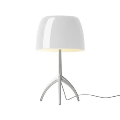 Lumiere grande bordslampa med dimmer aluminium/vit