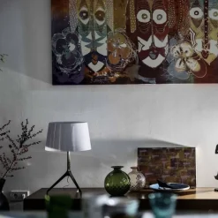 Lumiere XXL bordslampa svart krom/grå