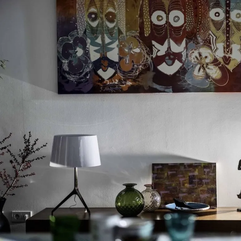 Lumiere XXS bordslampa svart krom/grå