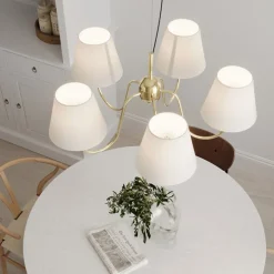 Lynx Ø75cm taklampa mässing/vit