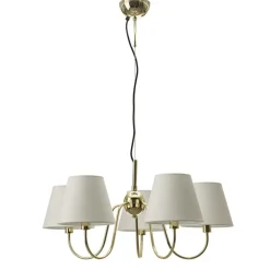 Lynx Ø75cm taklampa mässing/vit