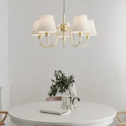 Lynx Ø75cm taklampa mässing/vit