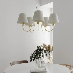 Lynx Ø75cm taklampa mässing/vit