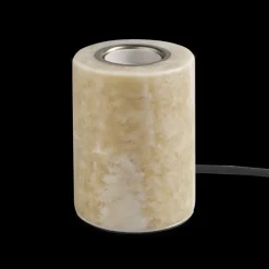 Marble bordslampa beige silk matt