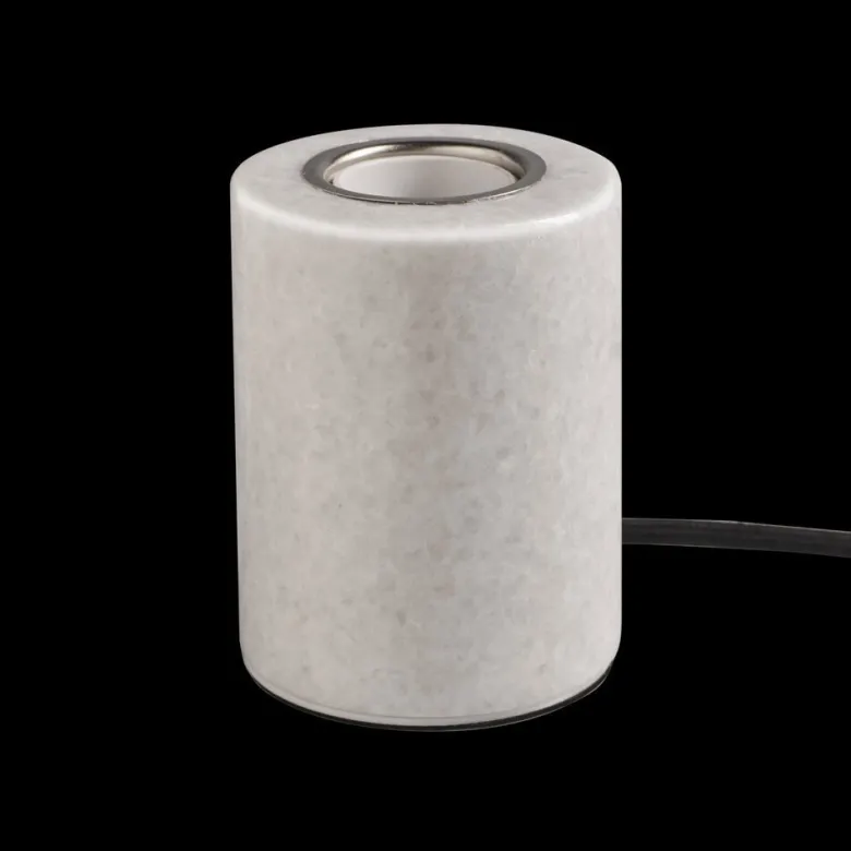 Marble bordslampa white polished