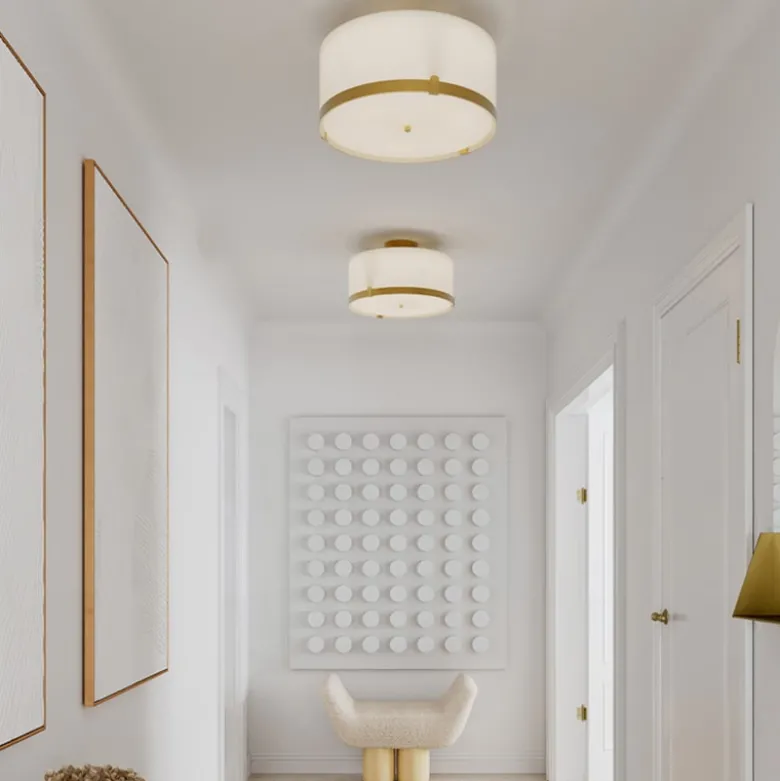 Marcel Ø40cm plafond mässing/vit