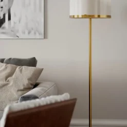 Marcel golvlampa mässing/vit