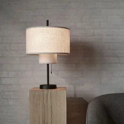 Margin bordslampa beige canvas