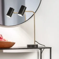Marley bordslampa borstat mässing/matt svart
