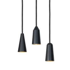 Massiv dubbelkon taklampa svart