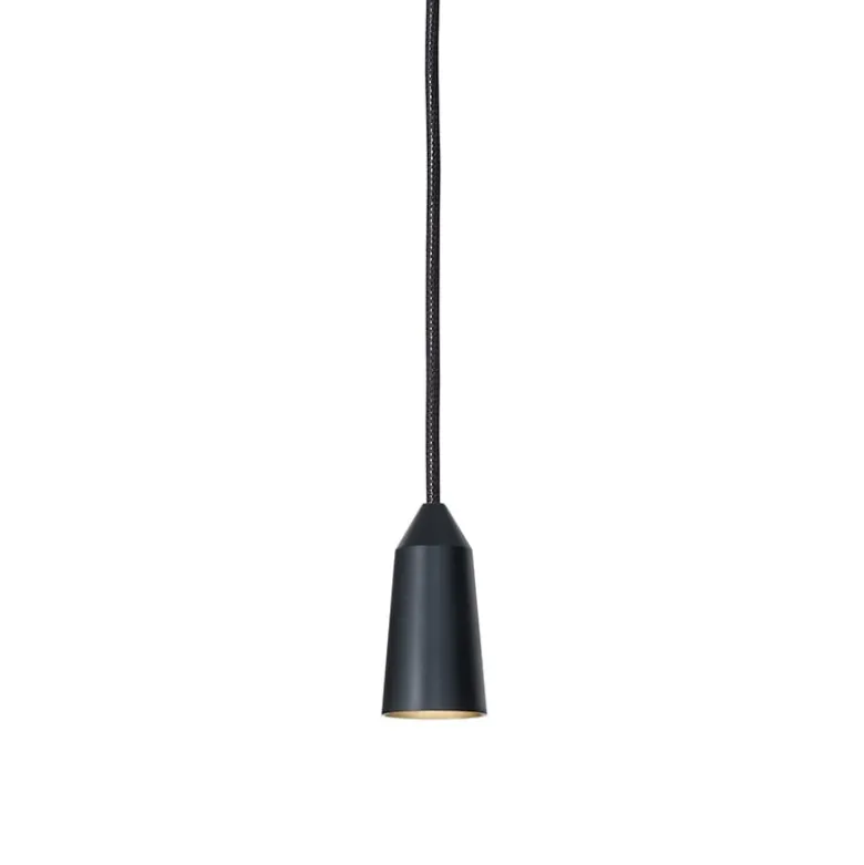 Massiv dubbelkon taklampa svart