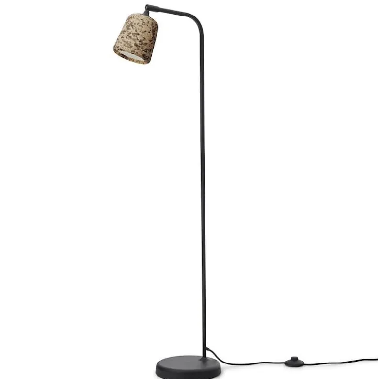 Material golvlampa mixed kork/svart