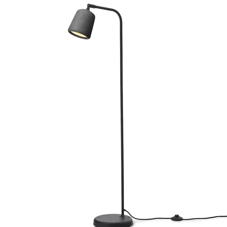 Material golvlampa mörkgrå betong/svart