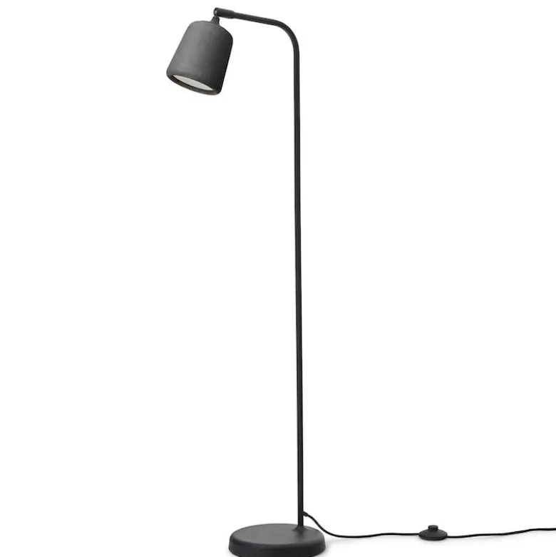 Material golvlampa mörkgrå betong/svart