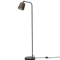 Material golvlampa rökt ek/svart