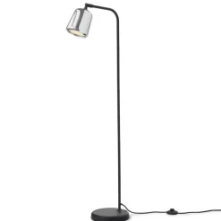 Material golvlampa rostfritt stål/svart