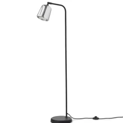 Material golvlampa rostfritt stål/svart