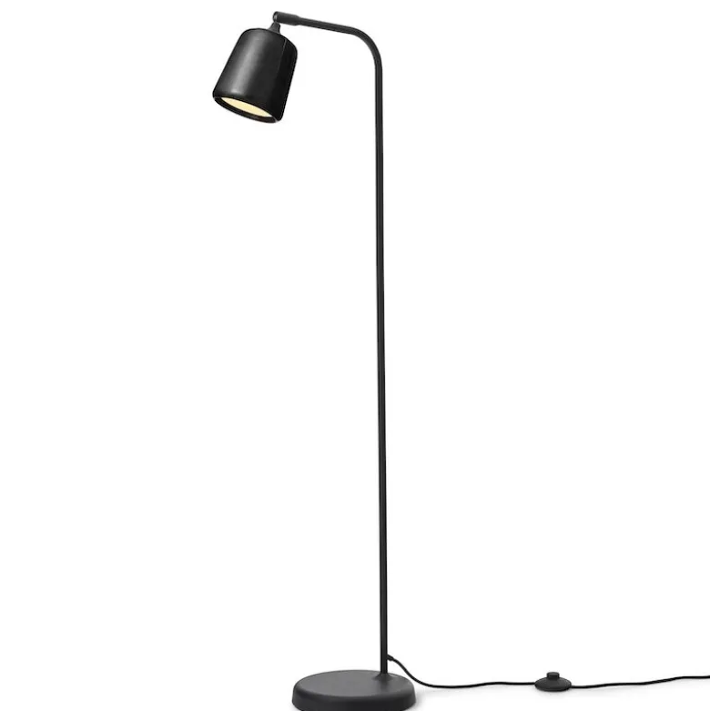 Material golvlampa svart marmor/svart