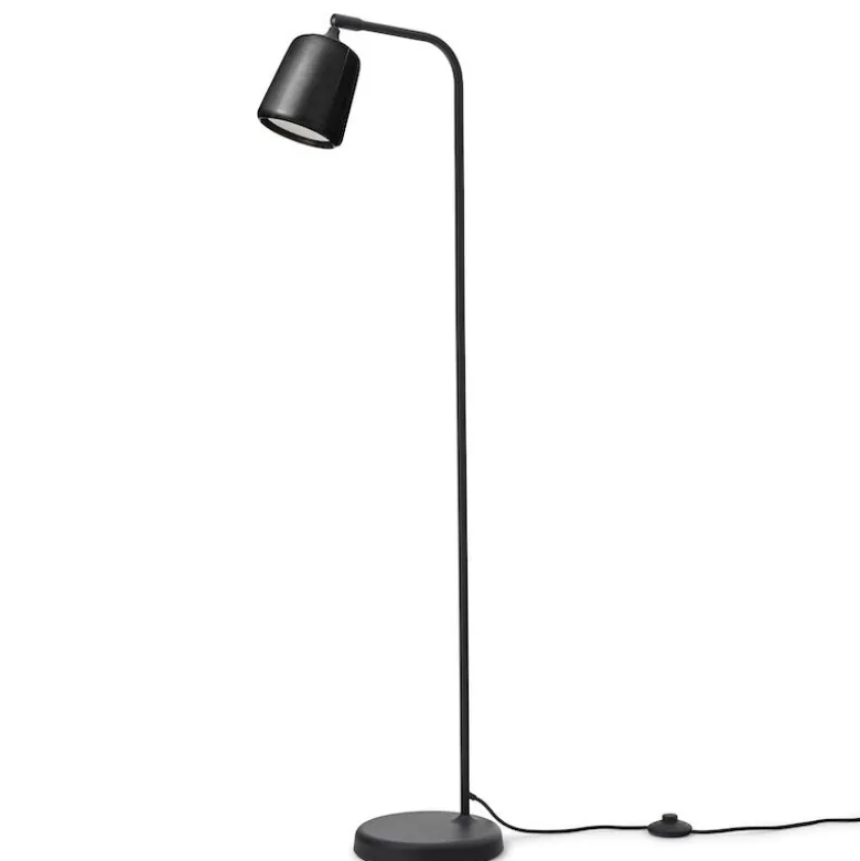 Material golvlampa svart marmor/svart
