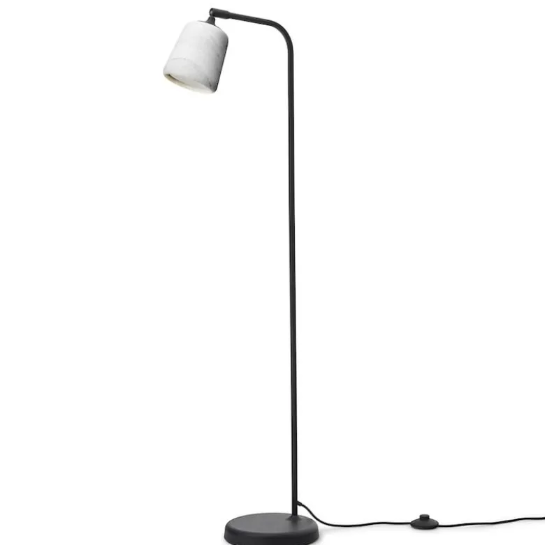 Material golvlampa vit marmor/svart