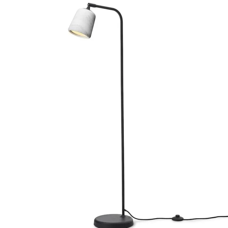 Material golvlampa vit marmor/svart