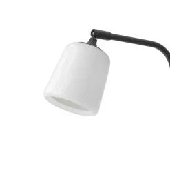 Material golvlampa vitt opalglas/svart